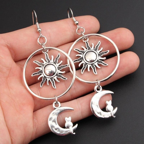 Korvakorut - Kreolit - Kissat - Crescent moon Silver