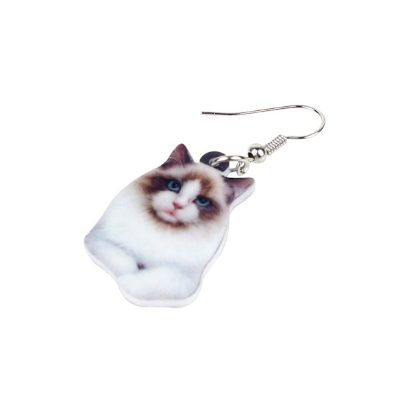 Earrings - Cat - Ragdoll - Acrylic Multicolor