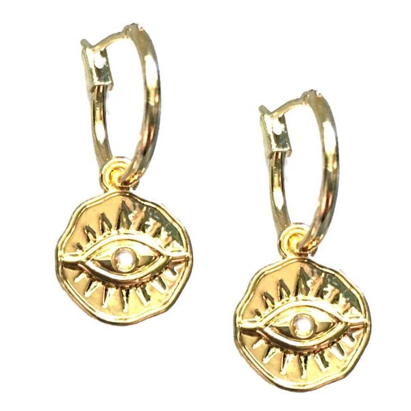 Örhängen Creoler Horus Udjat Ras öga Beskydd Amulett Egyptisk Guld