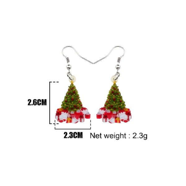 Earrings - Christmas Tree - Acrylic Multicolor