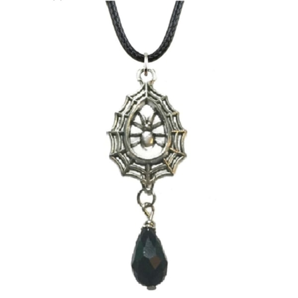 Necklace - Spiderweb - Drop - Black - Cord Black