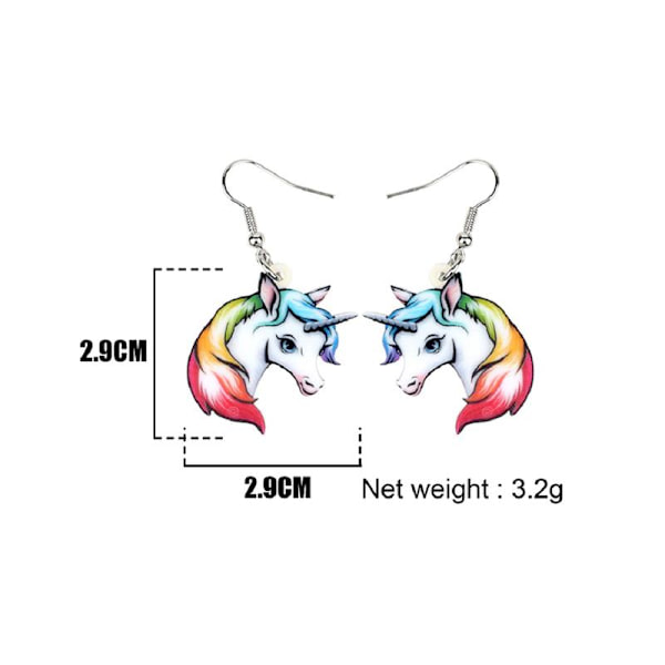 Örhängen Enhörning Unicorn Sagoväsen Regnbåge Fantasy multifärg