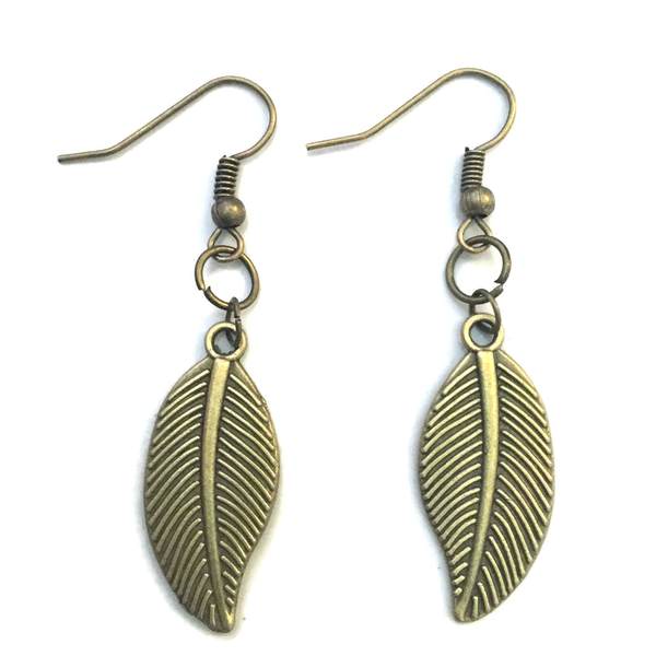 Örhängen Löv Höst Leaves Boho Brons Bronze