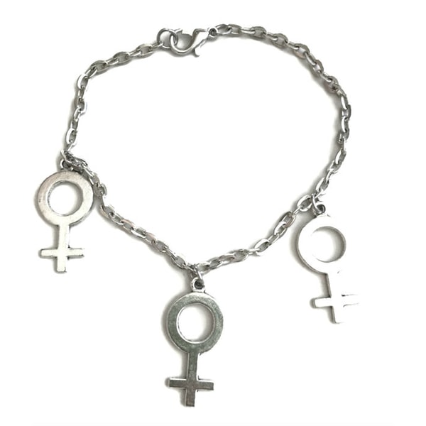 Armbånd Feminist Venus Kvinne Symbol Feminisme Silver 16cmx3