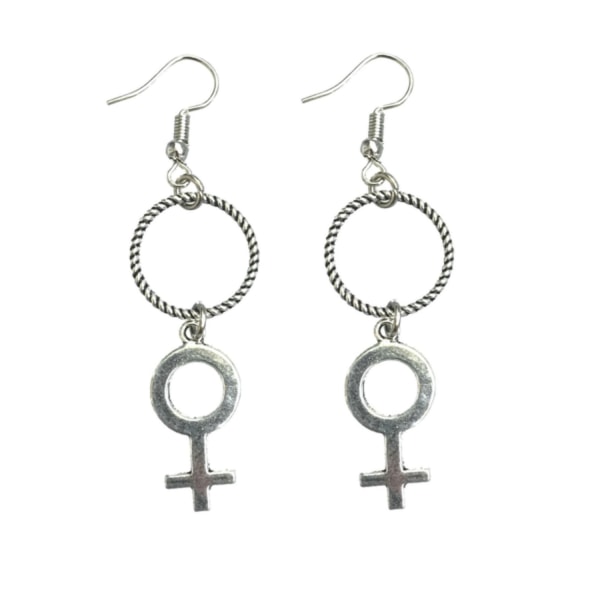 Örhängen Feminist Ringar Feminism Venussymbol Hoops Silver