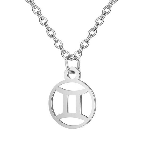 Necklace - Gemini - Zodiac - Stainless steel Silver