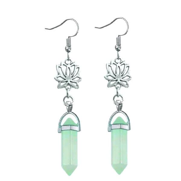 Earrings - Lotus - Aventurine Green