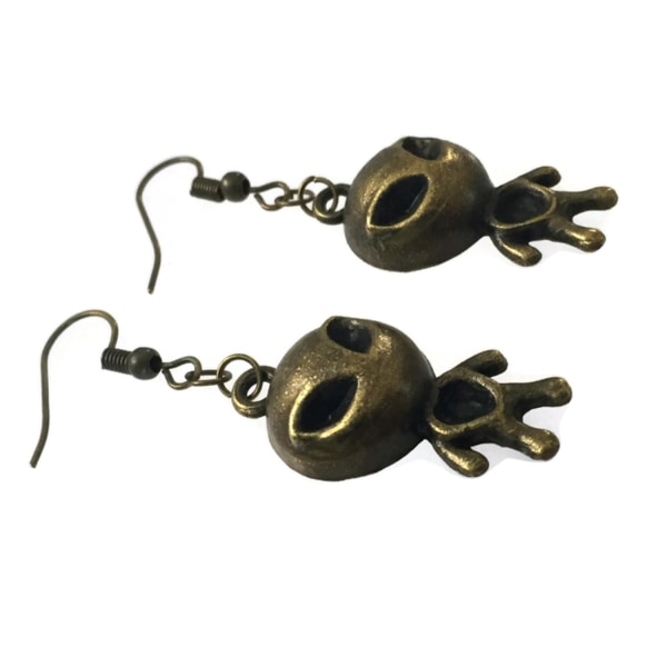 Earrings - Alien - X Files - ET - Bronze Bronze