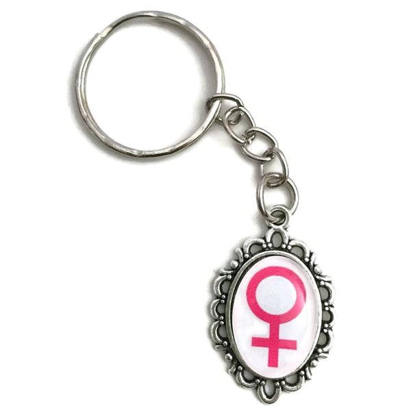 Nøkkelring Feminist Venus Kvinne Symbol Feminisme - Rosa / Hvit Pink
