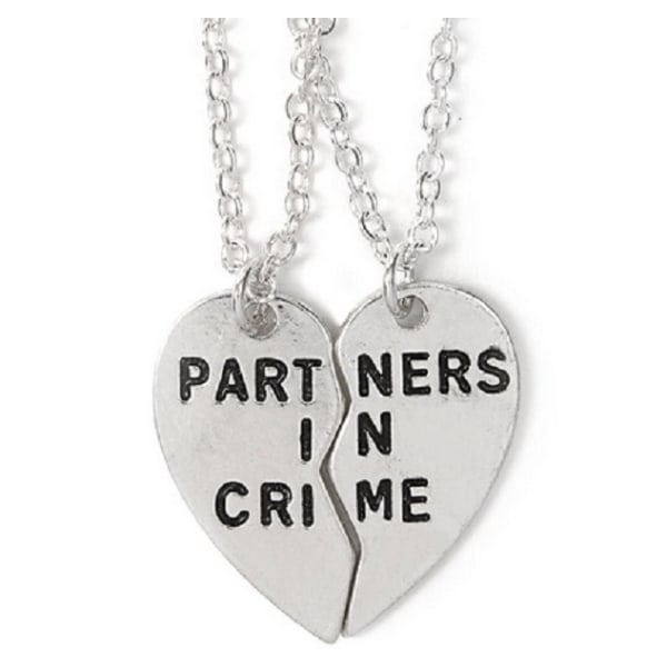 Partners In Crime Kompis/Partner x2 halsband hjärta