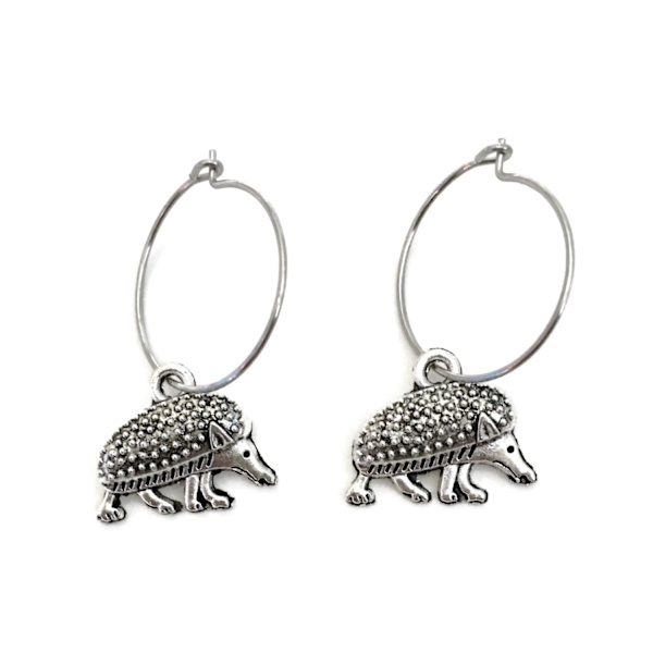 Earrings - Creoles - Hedgehog Silver