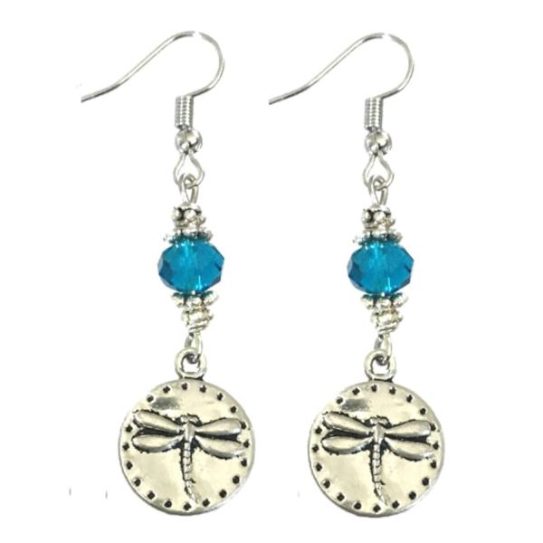 Örhängen Trollslända Turkos/Silver Dragonfly Insekt Turquoise