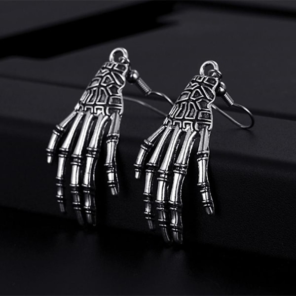 Earrings - Skeleton - Hand Silver