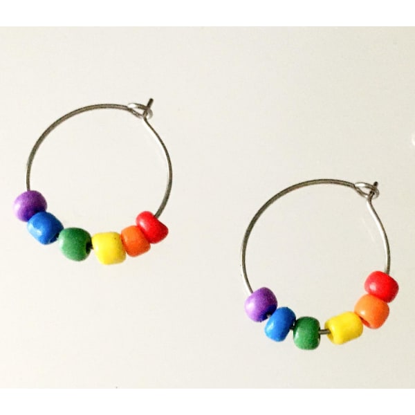 Øredobber - Kreoler - Perle - LHBT - Regnbue Multicolor