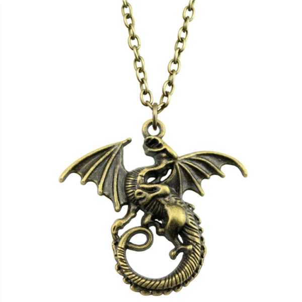 Halsband Drake Dragon Fantasy BRONS - 2 längder