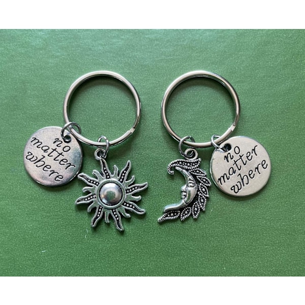 Nyckelring Kompis/Partner No Matter WhereSol Måne Sun Moon Silver