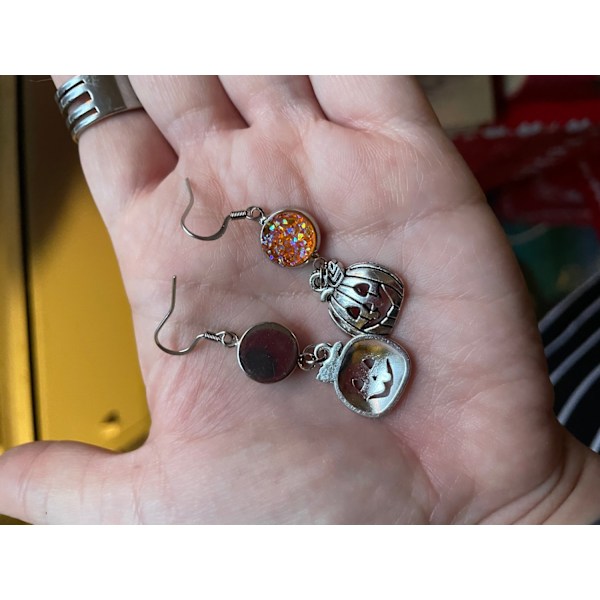 Earrings - Pumpkin - Orange - Glitter Orange