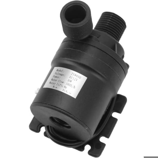 Borstlös vattenpump - DC12V - Låg ljudnivå - 30W - 8m lyfthöjd - 1000 L/h flödeshastighet