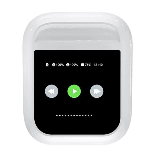 Trådløse Bluetooth-hodetelefoner, støyreduserende Bluetooth-hodetelefoner, fullfargeskjerm i øretelefoner, kompatible med iPhone og Android. A14pro White