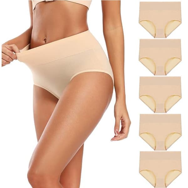 Nya högmidjade trosor (5-pack) Beige Beige L
