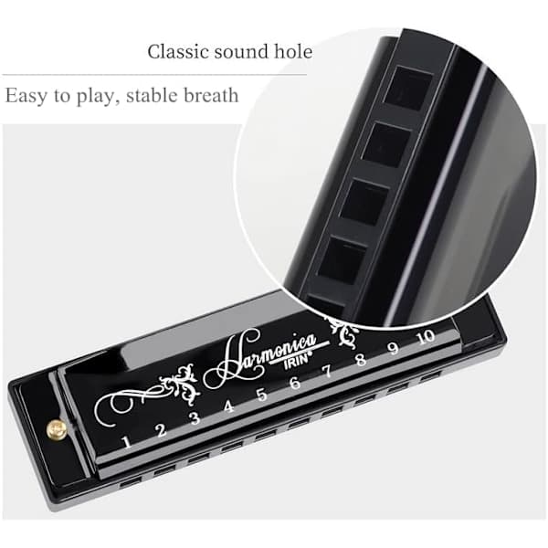 Blues Harmonica, Diatonisk Blues Harmonica i C-nøkkel, 10 hull 20 toner Blues Harp Harmonica (Rose Red) rose