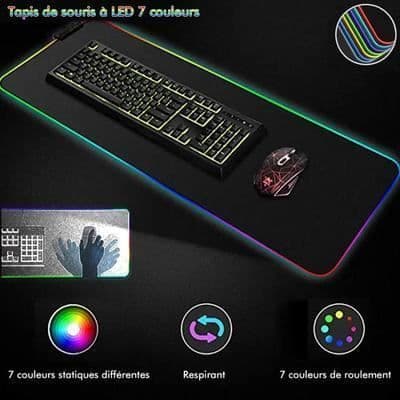RGB LED Gaming Musematte - Modell - Ultra-glatt overflate - Sklisikker base