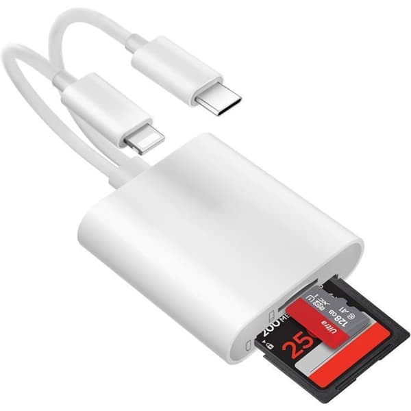 SD-kortläsare för 2-i-2 USB C Lightning till SD/SD-adapter, [LEC145]