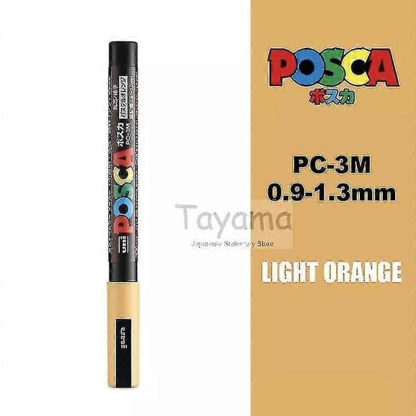 Uni Posca PC-3M Fin Spids Marker 0,9-1,3 mm Vandbaseret 24 Farver Kunstmarkere [JUN] light orange
