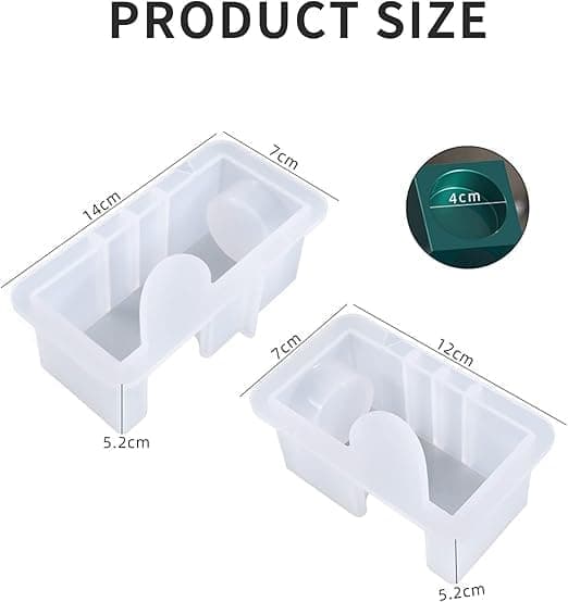 Sæt med 2 harpiksforme, epoxy silikoneform til hjerteformet lampe