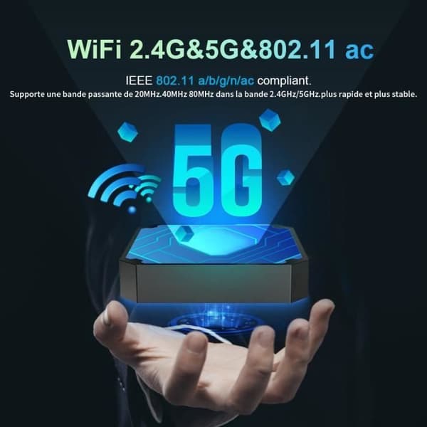 SUNNZO NY Smart TV Box Android 9.0 X96mini 5G S905W4 Quad Core 2GB 16GB Multimedieafkoder