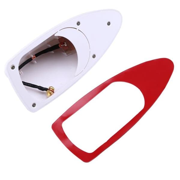 Universell haifinneantenne bilantenne med AM/FM-radiosignal vanntett base (hvit)