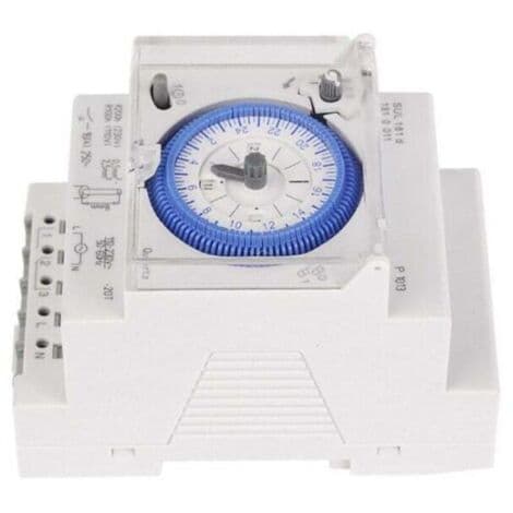 16A Analog Daglig Timer – 100-240V AC Strømforsyning – 15-minutters Programmerbar Timer – DIN-skinne Montering til Automation