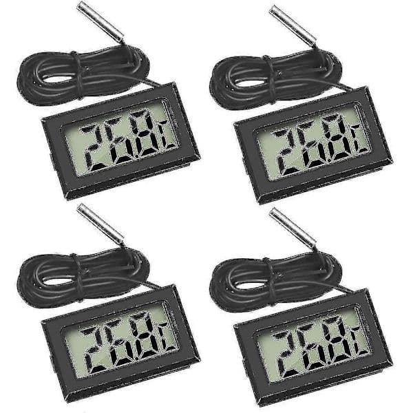 4-pak Digitalt LCD Termometer med Ekstern Sensor til Køleskab, Fryser, Akvarium [JSR]