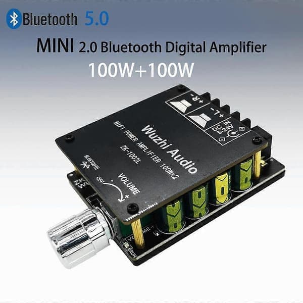 -1002L MINI Bluetooth 5.0 DC 5-24V Langaton Audio Digitaalinen Tehovahvistin Stereolevy 100Wx2 Bluet-Perfet