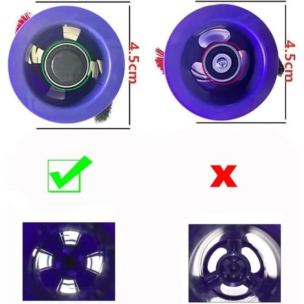 Erstatningsrengjøringsbørste (4 pinner, d=45mm) for Dyson V6 Total Clean V6 Absolute V7 støvsuger (eldre versjon)