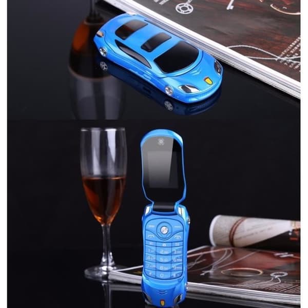 Mobiltelefon - Flip - Minimodel - Dobbelt SIM-kort - Bluetooth - Blå