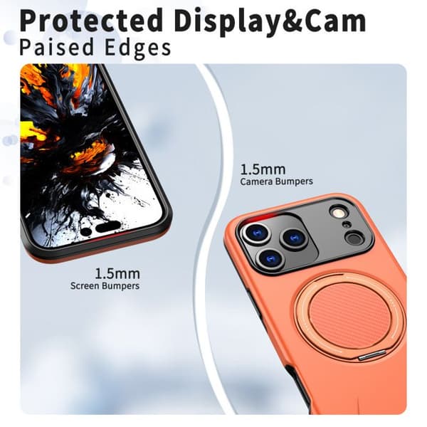 Gäller iPhone 17 Pro. Pi mobilskal, roterande bilfäste, magnetisk sug, anti-fall. Rosa