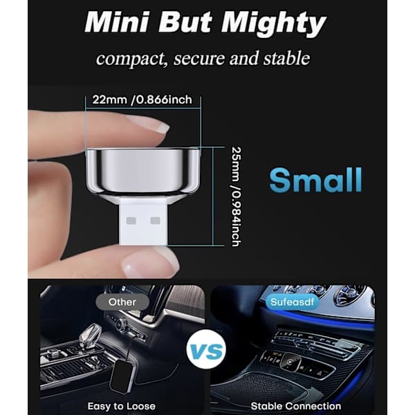 2025 Seneste Model 2025 Opgraderet Trådløs CarPlay Adapter & Android Auto Adapter, Mini & Stabil Trådløs CarPlay Dongle til iOS 10 Android 11[JSR]