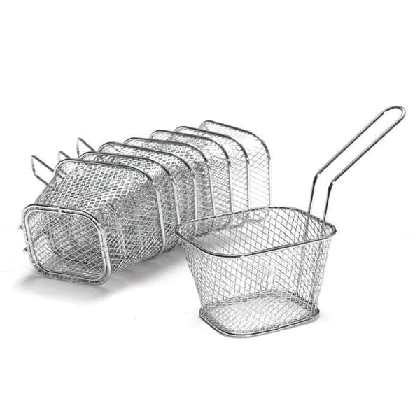 Pommes frites-korg - Mini Mesh - 10.5x8.5x6.5cm - Silver - Samtida design