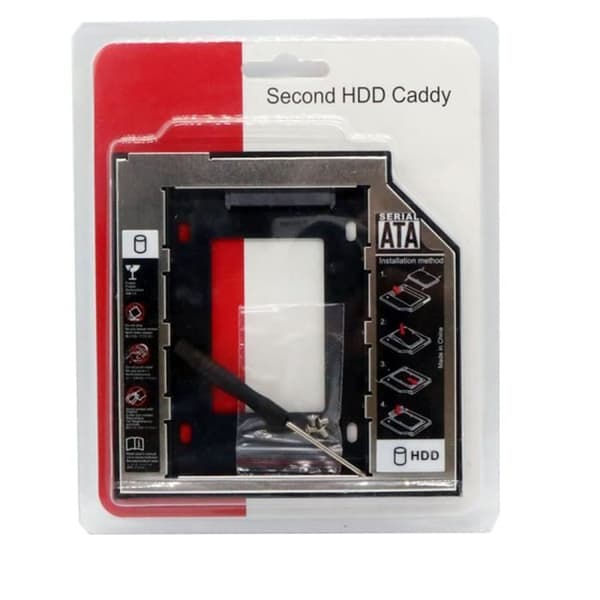 Optisk harddisk-caddy - Universal - 12,7 mm - SATA 2 - SSD/HDD - Lett aluminium