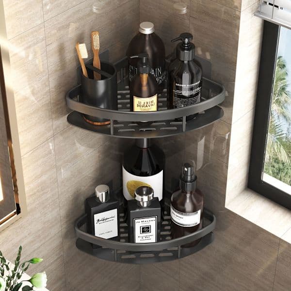Hjørne brusehylder Badekar Organiseringshylde black rectangle 1pc
