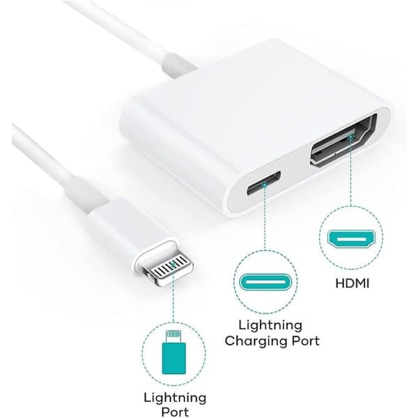 HDMI-sovitin, HDMI-sovitin iPhonelle 1080p Lightning Digital AV -sovitin, HDMI-synkronointinäyttö HDMI-liitin iPhonelle ja iPadille