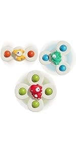 3 st Pop Sugkopp Spinner Leksaker för 1-årig pojke flicka|Nyhet Spinners Småbarnsleksaker Ålder 1-2|Sensorisk Baby Badleksak