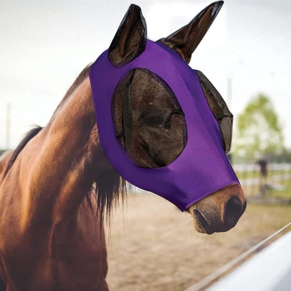 1 stk. fluemaske til hest, net, ørenet, åndbart stof