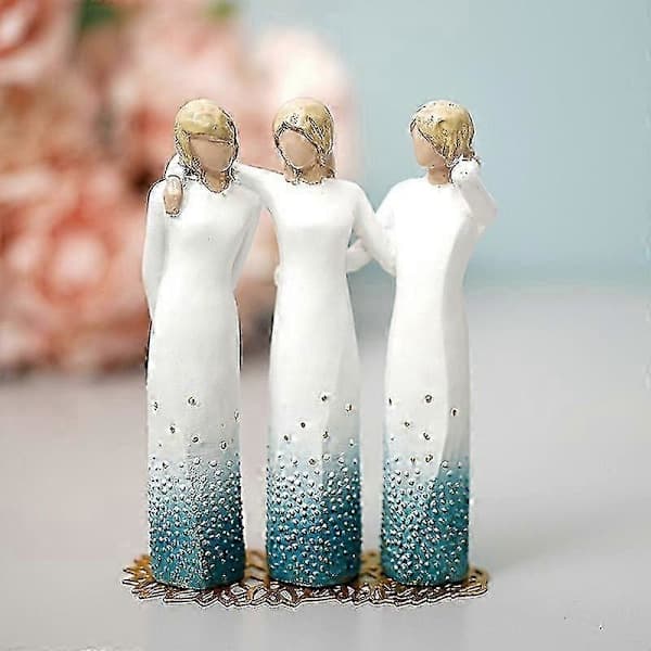 Willow-Tree \"By My Side\" håndmalt skulptur av 3 søstre