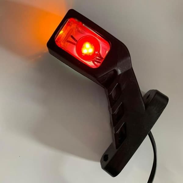 2X 9LED Sidemarkeringslys Trailer Sidelys 24V Tre Sider Tre Farver Advarsel Gul Hvid Rødt Lys til
