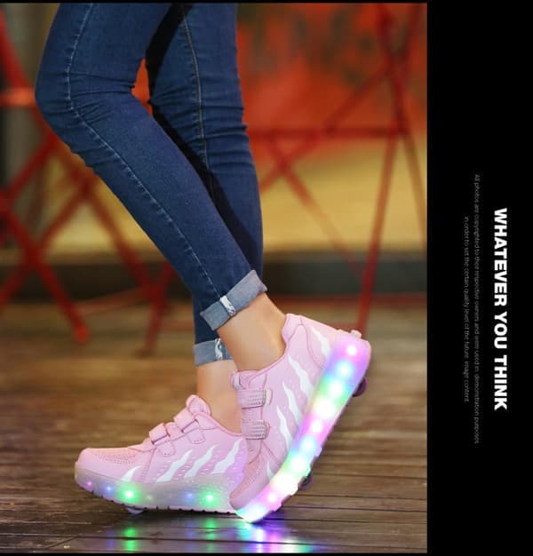 LED rulleskøjter til børn, lysende rullesko med hjul Pink 37