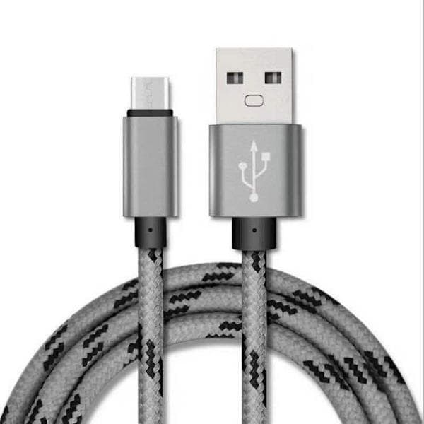 2m USB Hurtiglading Type C Ladekabel Datakabel Kompatibel med Samsung S21 S22 S23 Grå