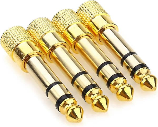 4 STK 1/4'' til (1/8'') 3,5 mm Stereo Hovedtelefonadaptere til Lydstik, 3,5 mm