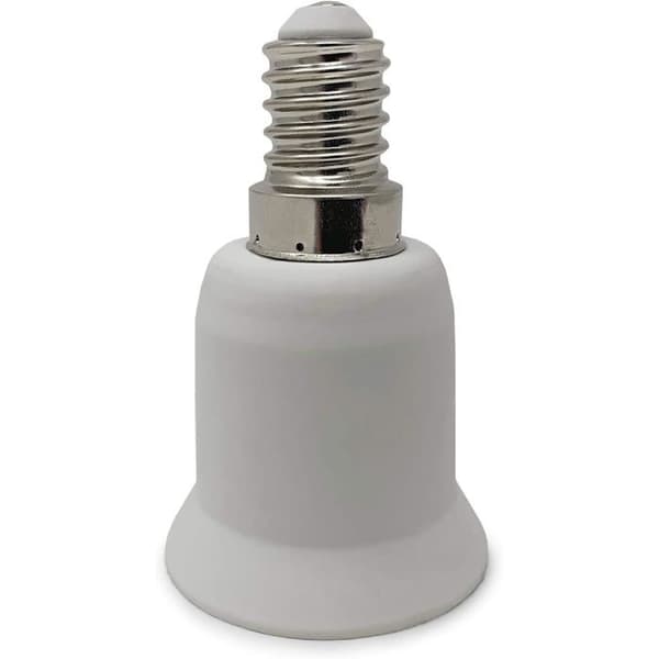 Lampfotadapter, 3-pack, vit, E14 till E27-sockel, sockeladapter för halogen- och LED-lampor